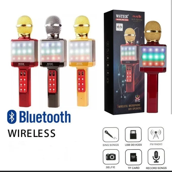 Wireless Karaoke Microphone Bluetooth Brand New in Box White with Rose Hold - Picture 4 of 10